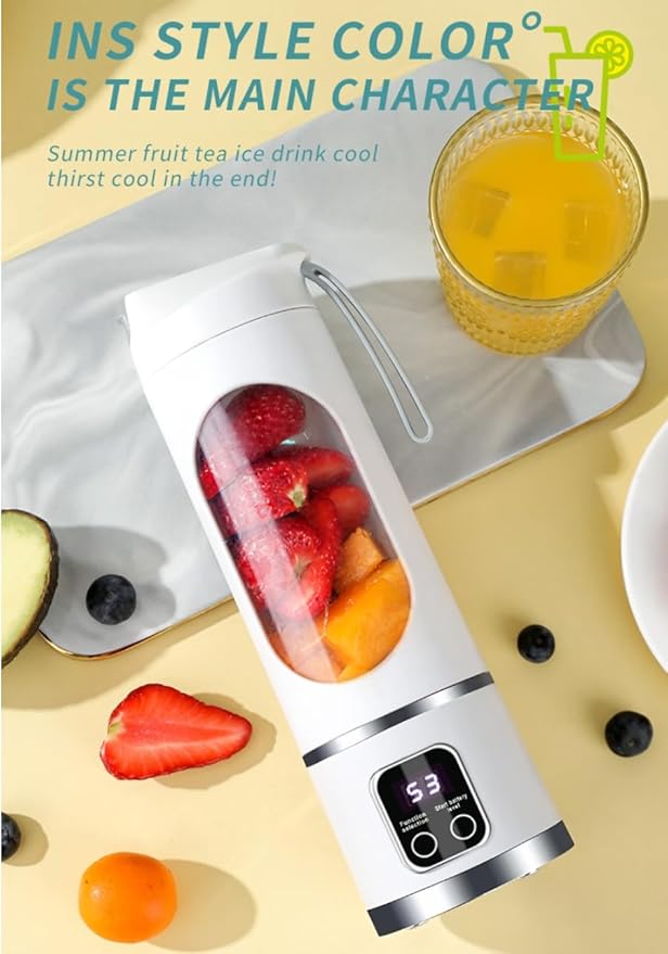 Portable Blender for Shakes and Smoothies, 16oz Personal Blender, USB-C Rechargeable, 12-Blade Ice Crusher, Cordless Mini Smoothie Maker with Drinking Lid for Travel Gym(Purple)