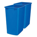 Rev-A-Shelf Polymer Replacement 35 Quart Trash Bin Recycle Waste Garbage Container for Kitchen Cabinet Pullouts, Blue, 2 Pack, RV-35-22-2