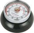 Zassenhaus Magnetic Retro Kitchen Timer, Classic Mechanical Cooking Timer (Black)