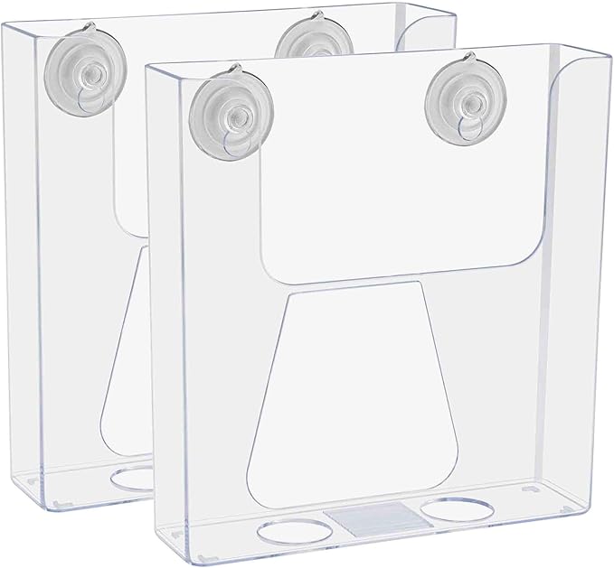 Marketing Holders 2 Pack Suction Cup Brochure Holder Holds 6" Wide Literature Sign Holder Window or Glass Wall Mount Display Indoor or Outdoor Graphic Images Amenity Flyers Reference Racks