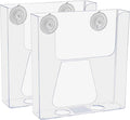 Marketing Holders 2 Pack Suction Cup Brochure Holder Holds 6" Wide Literature Sign Holder Window or Glass Wall Mount Display Indoor or Outdoor Graphic Images Amenity Flyers Reference Racks