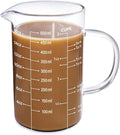 77L Glass Measuring Cup, [Insulated handle, V-Shaped Spout], High Borosilicate Glass Measuring Cup for Kitchen or Restaurant, Easy To Read, 500 ML (0.5 Liter, 2 Cup)