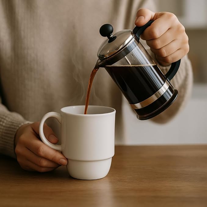 Stackable Porcelain Coffee Mug Set of 4 – 20oz Jumbo Capacity, Space-Saving Ceramic Mugs with Large Handle for Kitchen & Coffee Bar, Microwave & Dishwasher Safe Modern Home Gift