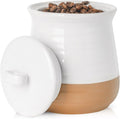 HASENSE Ceramic Food Storage Jar, 35 Oz Porcelain Kitchen Canister with Airtight Lid, Farmhouse Coffee Canister for Counter, Tea Sugar Salt Candy Container, White
