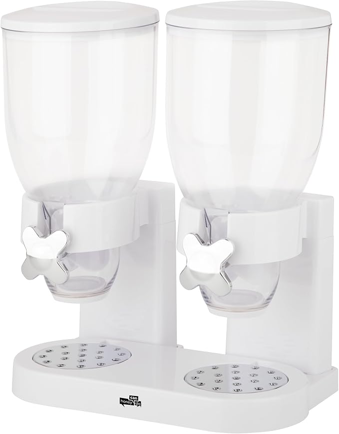 Zevro /GAT201C Indispensable Dry Food Dispenser, Dual Control, White/Chrome