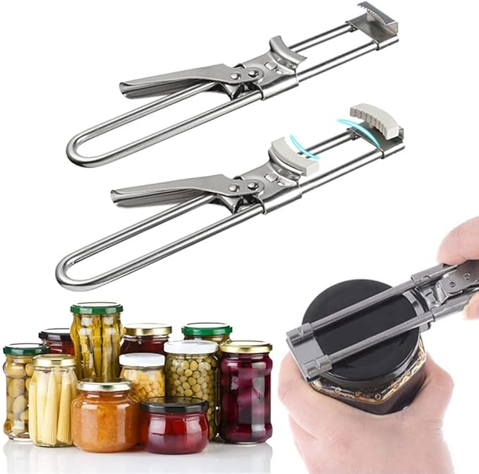 2026 Upgrade Adjustable Stainless Steel Jar Opener, Multifunctional Stainless Steel Can Opener Bottle Jar Lid Gripper Household Kitchen Tool for Weak Hands Seniors and Kids (3)