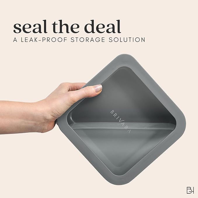 Ceramic Coated Glass Food Storage Container | No PTFE, PFOA, PFAS, and BPA | Reusable Non Toxic Meal Prep Container with Glass Lid | Easy To Store | 11 Cup Rectangle [Smoke]