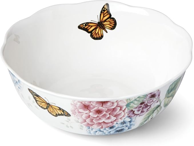 Lenox Butterfly Meadow Hydrangea Large Serve Bowl, 2.70 LB, Multi