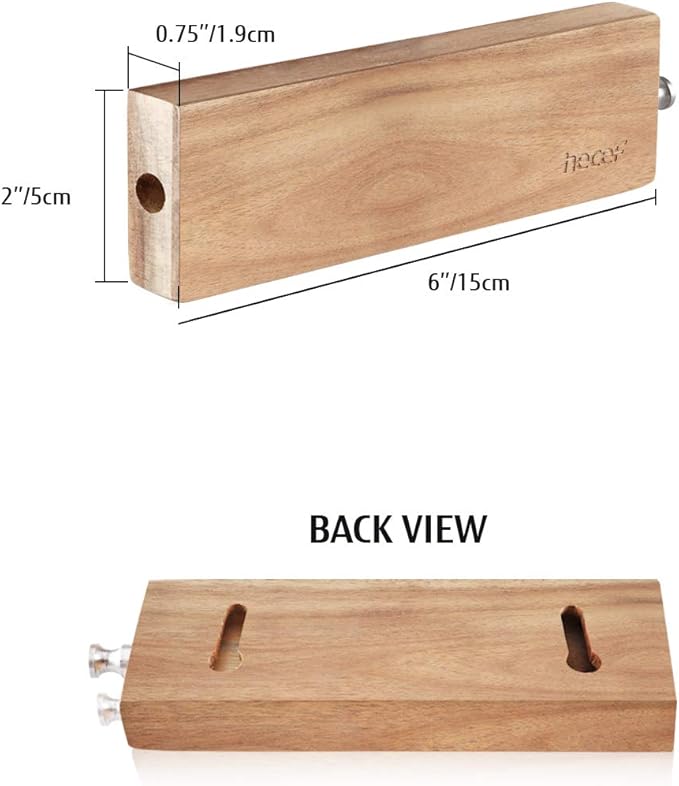 hecef 6 Inch (15 cm) Magnetic Knife Strip, Acacia Wood Knife Holder for Storing All Kinds of Metal Items, Brown