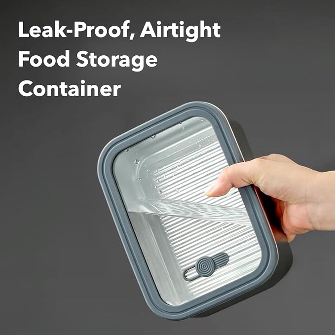 Stainless Steel Food Storage Containers-3Pcs Leakproof, Airtight Stainless Steel Bowls with Lids, Freezer/Dishwasher/Microwave Safe Containers, Durable & Stackable Stainless Steel Containers with Lids