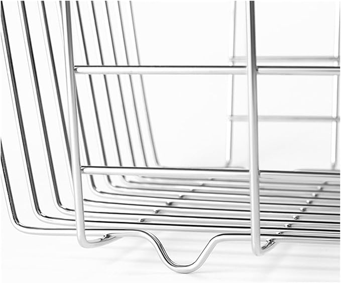 Stainless Steel Dish Drying Rack Over Sink - Kitchen Drainer Basket for Fruits, Vegetables, and Utensils