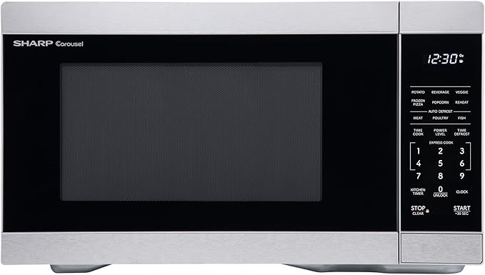 Sharp SMC1162KS 1.1 cu. ft. 1000W Stainless Steel Countertop Microwave Oven
