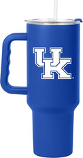 Logo Brands NCAA 40 oz Tumbler with Handle -Stainless Steel Insulated Travel Tumbler with Straw Lid – Powder Coated, Leak-Resistant, Keeps Drinks Hot/Cold – Great for Tailgating, or Everyday Use