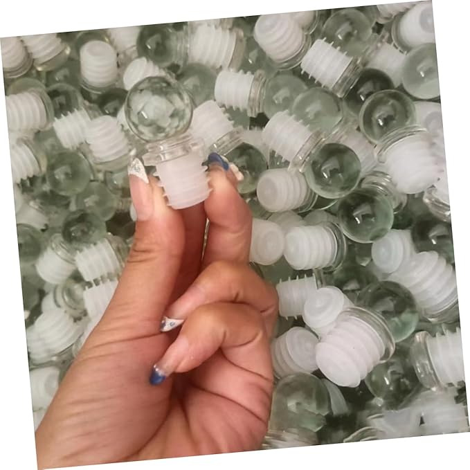 Alipis 24pcs Glass Ball Wine Stoppers Decorative Bottle Caps Food-Grade Material Vacuum Seal Function for Wine and Oil Dispensers Design for Home Use