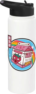Japanese Strawberry Milk Carton Kawaii Rainbow Anime Stainless Steel Insulated Water Bottle