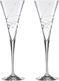 Lenox Champagne Flutes, Adorn Crystal 2-Piece Toasting Flute Set, Set Of 2, Heavy 3 x 10.5-inch, 7-Fl Oz Clear Crystal Glass, Stemware, Hand Wash Only, Wedding Decor, New Years Flute Glasses (2-Piece)