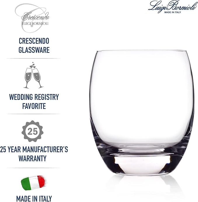 Luigi Bormioli Crescendo Double Old-Fashioned Glasses - Clear, Set of 4