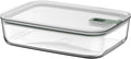 Mepal - Glass Food Container EasyClip - Container with lid & sliding closure - Meal prep boxen - Suitable for microwave, steam oven and oven - Airtight - 2,25 l - Nordic sage