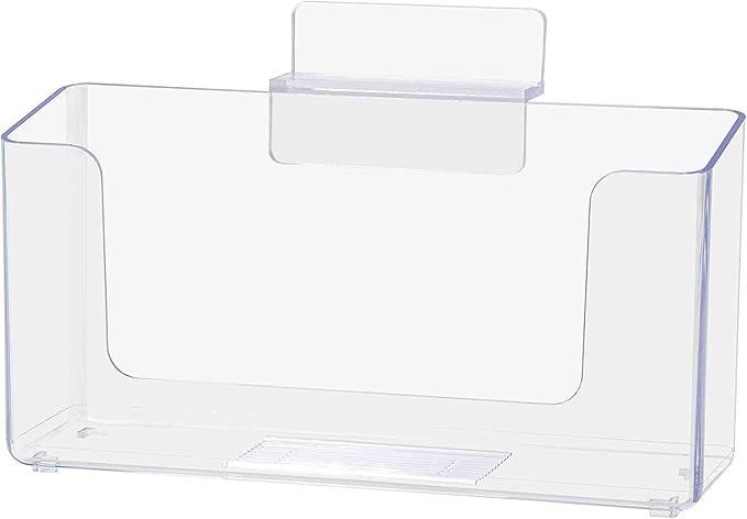 Marketing Holders 12 Pack Slatwall 5" W Postcard Holder Clear Acrylic Pocket for Literature Printed Material Menu Maps Display Booklet Horizontal Organizer Take One Display