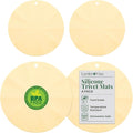 Larder & Vine Silicone Trivets for Hot Pots and Pans | Set of 4 Round Hot Pads for Kitchen | 7” & 9” Trivets for Hot Dishes | Heat-Resistant Silicone Mats for Kitchen Counter | Limoncello