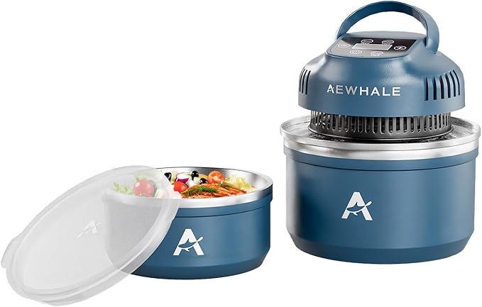 AEWHALE Portable Air Fryer 3-in-1,4QT & 8 Cup non toxic air fryer with Storage Lids,Ideal for Small Spaces
