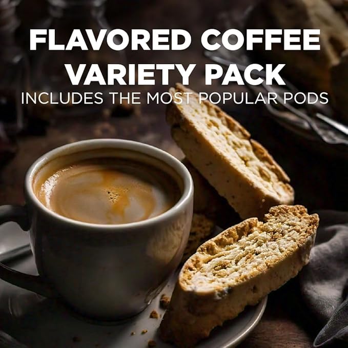Maud's Flavored Coffee Pods Variety Pack, 40 ct, 9 Assorted Flavors, Medium Roast Flavored Coffee in Single Serve Pods – 100% Arabica Beans, Compatible with Keurig K Cups Maker