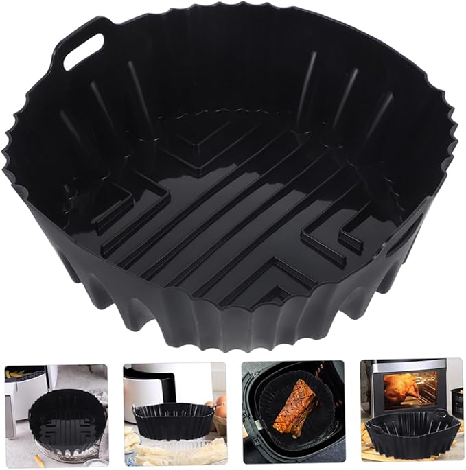 Gadpiparty 8pcs Air Fryer Silicone Liners Non-stick Baking Tray for Air Fryer Accessories Silicone Baking Mats for Easy Cleaning for Chicken Fish