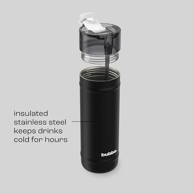 bubba 32 oz Dualsip Insulated Stainless Steel Water Bottle with Straw - Reusable, Leakproof, Lightweight, Dishwasher Safe, Lead-Free and BPA-Free, Office Siren