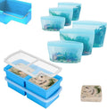 ZIP STANDING Silicone Food Storage Bag And 2 cup Silicone Freezer Trays With Lid, Soup Freezer Container,Large Ice Cube Molds With Reinforced Steel Ring Top Perfect for Freezing Soups, Lasagnas, Casse