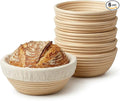 6 Pack Mini Round Banneton Proofing Basket Set 5 Inch, Natural Rattan Small Sourdough Bread Baskets with Linen Liners, Dough Baking Bowls for Professional & Home Bakers