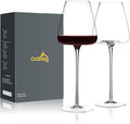 Crystal Wine Glasses Set of 2, Hand Blown Red Wine Glass 22OZ with Long Stem, Thin Rim, Premium White Wine Glasses for Wedding, Christmas