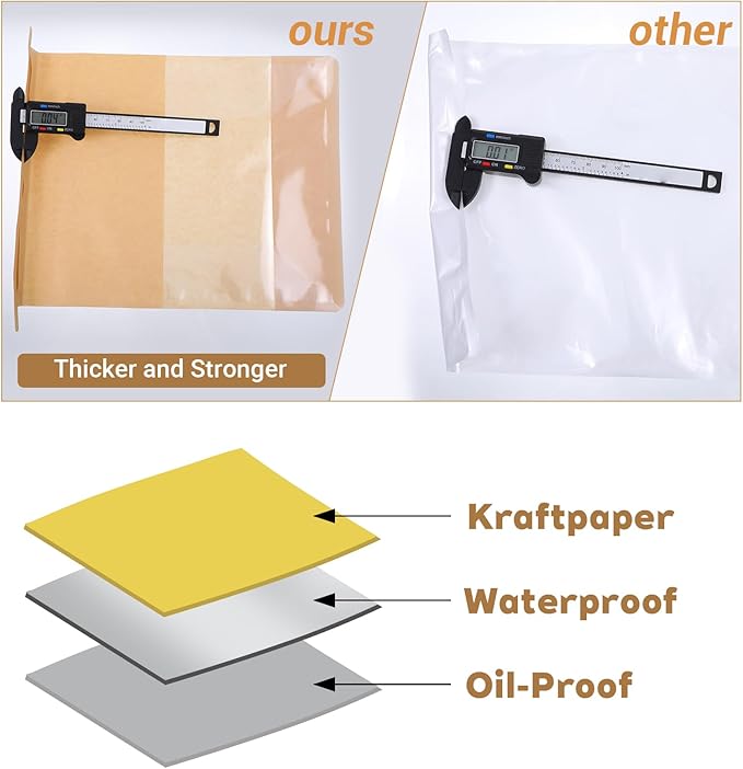 100 Pcs Heavy Duty Large Paper Bread Bags with Tin Tie Tab Lock, Loaf Bag with Clear Front Window, Storage Packaging Treat Bag for Bakery Cafe Homemade Bread 11.2” × 4.3” × 8.7”