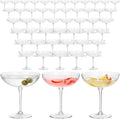 LemonRoad 48 Pcs Plastic Coupe Glasses 9 oz Disposable Martini Glasses for Cocktails, Champagne, Desserts and Espresso, Drinkware Set for Weddings, Birthday Parties, Home Bars (Clear)