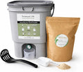 Bokashi Composting Kit, 5-Gallon Indoor Kitchen Composter - Gray, with 2.2 lb Premium Bokashi Bran, Odor-Reducing Food Waste Recycling System, US Patented