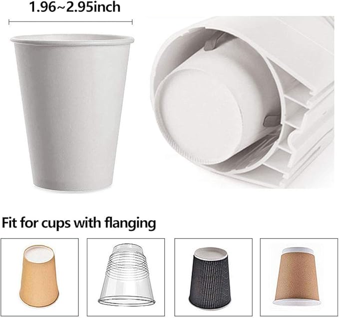 Cup Dispenser, Wall Mount Water Cooler Cup Holder Fits 5oz - 7oz Disposable Paper Plastic Cups for Home Office Hospital Cups Organizer, Adhesive Paste or Screw Install (Black, Medium)
