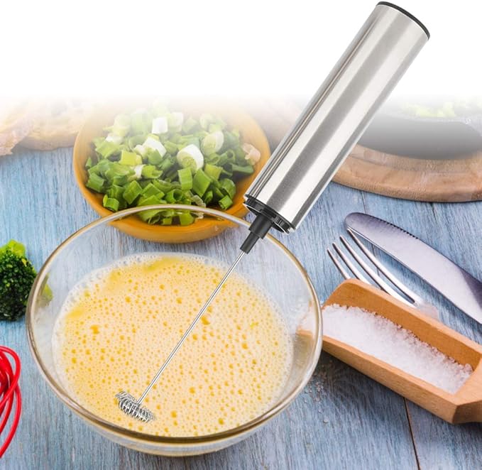 Electric Egg Beater, USB Rechargeable Milk Frother, Stainless Steel Handheld Electric Foam Maker for Lattes, Cappuccino, Egg