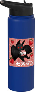 Cryptid Mothman Lover Kawaii Strawberry Milk Shake Carton Stainless Steel Insulated Water Bottle