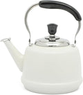 Martha Stewart Kingstree Large 2 Qt Heavy Gauge Stainless Steel Tea Kettle - Linen White Exterior