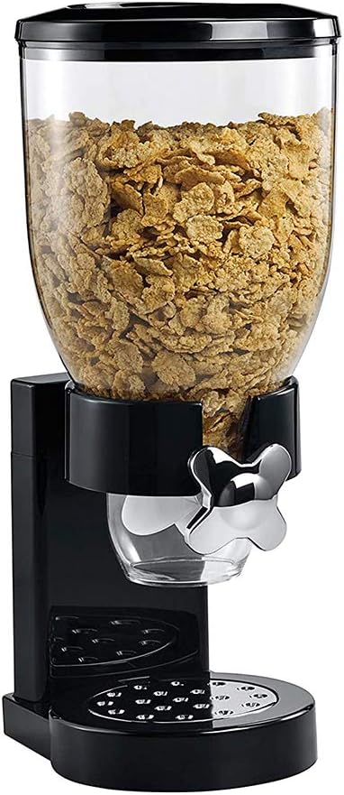 Triple Cereal Dispenser Food Canister, Dry Food Dispenser Control Storage Container, Great for Cornflakes, Candy, Nuts, Beans, Granola - Kitchen Storage Dispenser