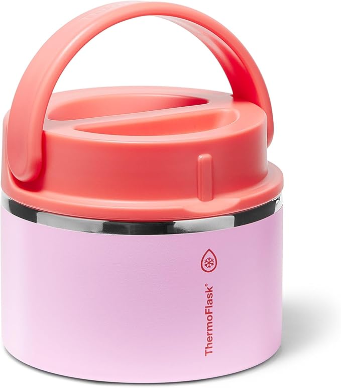 ThermoFlask Insulated Food Jar with Leakproof Lid (12 oz, Spring Blossom) - Stainless Steel Food Containers for Hot & Cold Meals, Lunch, Soup & Snacks