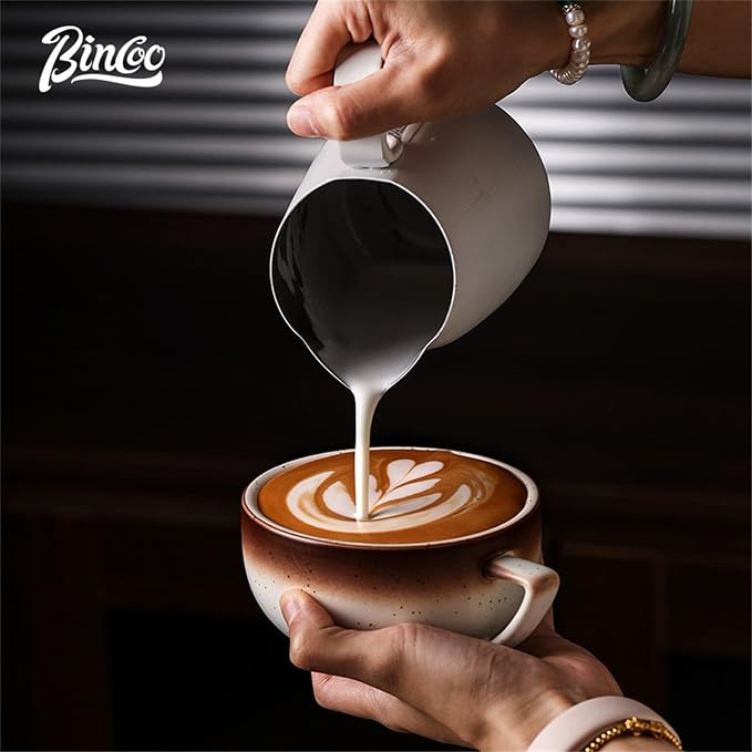 Bincoo 10 oz Ceramic Coffee Mug, Cute Coffee Mugs, Ceramic Mug, Cappuccino Cup, Mug Set, Mugs for Women, Ideal for Daily Drinking and Coffee Serving