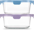Ello Color Lock Glass Meal Prep Sets Leak-Proof Glass Food Storage Containers with Airtight BPA-Free Plastic Lids, Dishwasher, Microwave, and Freezer Safe