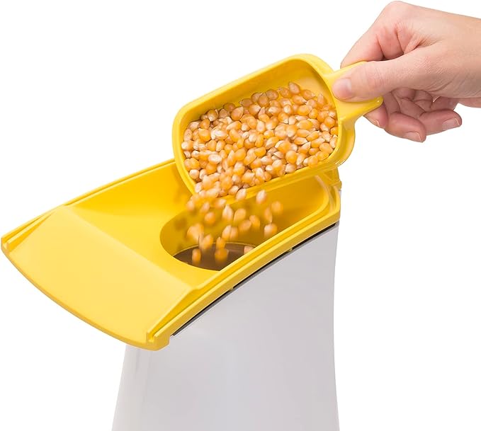Presto 04820 Poplite Hot Air Popcorn Popper - Built-In Measuring Cup + Melts Butter, Easy to Clean, Built-In Cord Wrap, 18 Cups, Yellow