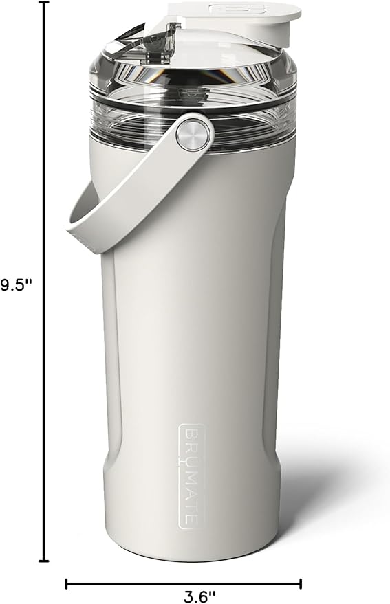 BrüMate MultiShaker Blender Shaker Bottle | 100% Leakproof Insulated Stainless Steel | Pre Workout and Protein Shaker Bottle for the Gym | 26oz (Dune)