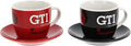 BRISA VW Collection - Volkswagen Espresso Cups Coffee-Tea-Cappuccino Set in GTI Design (The Legend/Red & Black/2-Piece Set/100ml/3.4 fl oz)