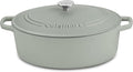 Cuisinart Chef's Classic Enameled Cast Iron Dutch Oven with Lid, Porcelain Enameled Interior, Oven Safe, Induction Compatible, 7-Quart, Oval, Sage