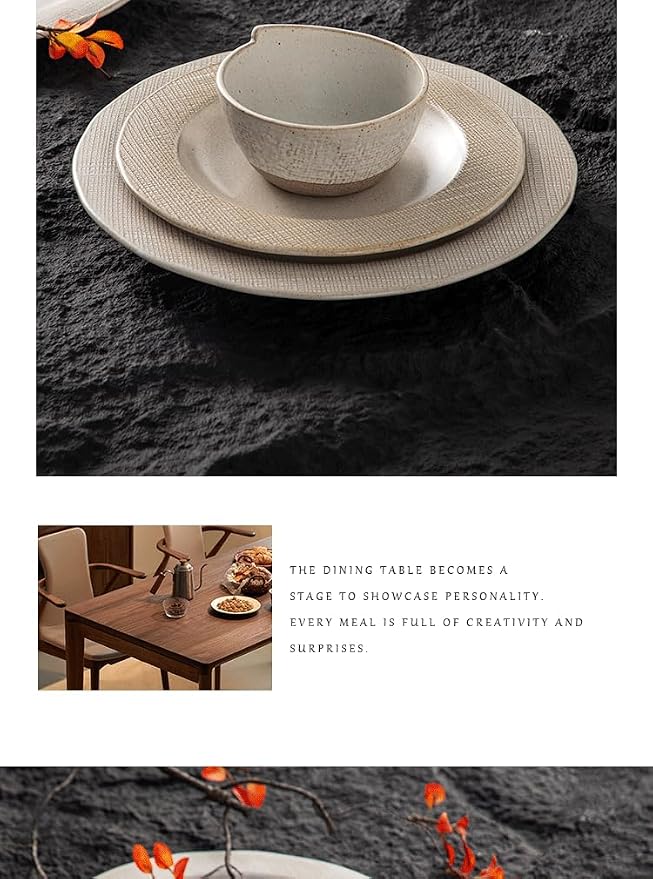 Dinnerware sets plates and bowls sets modern plates,Ceramic Dinnerware Sets,12 Pieces Porcelain Lightweight Plates,Scratch Resistant Dish Set (style - 5, 4 - Set (12pcs))