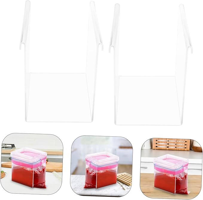2pcs Food Prep Bag Holder Stand for Zipper Bags Sturdy Storage Rack for Kitchen Camping Picnics Convenient Food Pouring Easy Organization