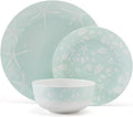 Pfaltzgraff Venice 12 Piece Outdoor Melamine Dinnerware Set, Service for 4,Teal