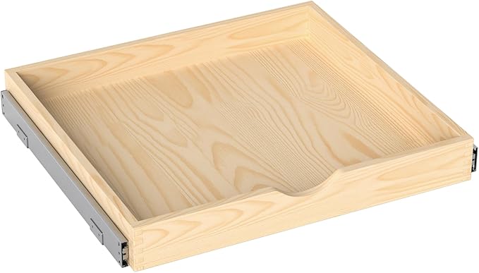ZOINLIY 24''W X 21''D X 3''H Wooden Pull Out Drawer for Cabinet, Cabinet Organizer for Kitchen, Soft Close Slide Out Shelves, Heavy Duty, Fully Expandable - Bottom Mounting